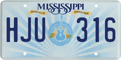 MS license plate HJU316