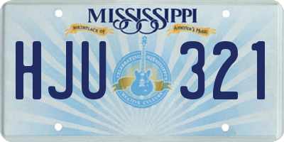 MS license plate HJU321