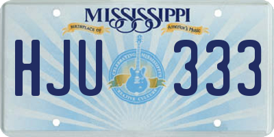 MS license plate HJU333