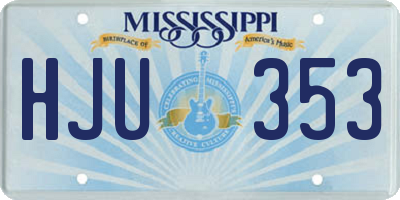 MS license plate HJU353