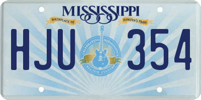 MS license plate HJU354