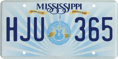 MS license plate HJU365