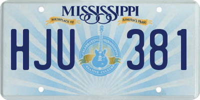 MS license plate HJU381