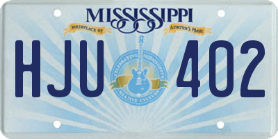 MS license plate HJU402