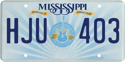 MS license plate HJU403