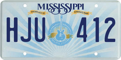 MS license plate HJU412