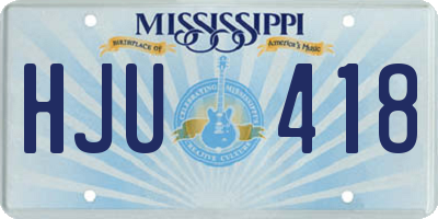 MS license plate HJU418