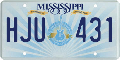 MS license plate HJU431