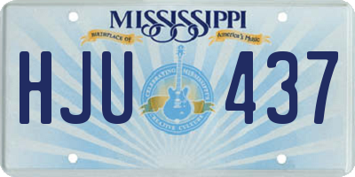 MS license plate HJU437
