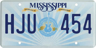 MS license plate HJU454