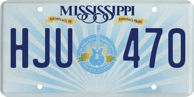 MS license plate HJU470