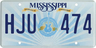 MS license plate HJU474