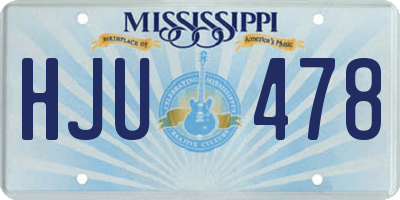 MS license plate HJU478
