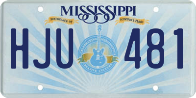 MS license plate HJU481