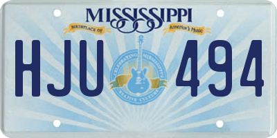 MS license plate HJU494