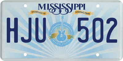 MS license plate HJU502