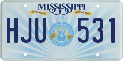 MS license plate HJU531
