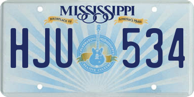 MS license plate HJU534