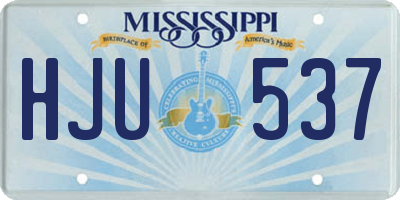 MS license plate HJU537