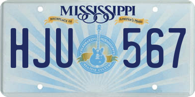 MS license plate HJU567