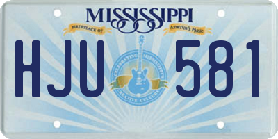 MS license plate HJU581