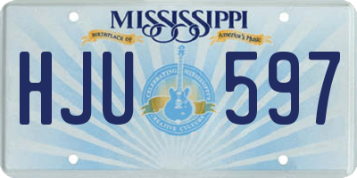 MS license plate HJU597