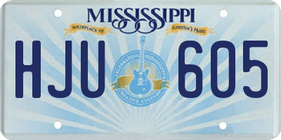MS license plate HJU605