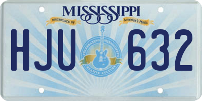 MS license plate HJU632
