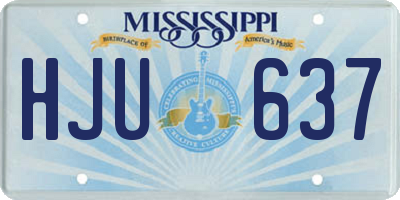 MS license plate HJU637