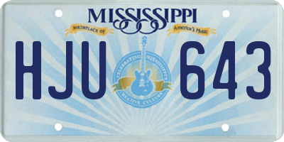 MS license plate HJU643