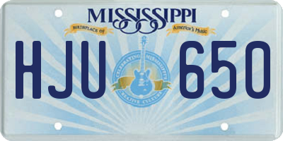 MS license plate HJU650