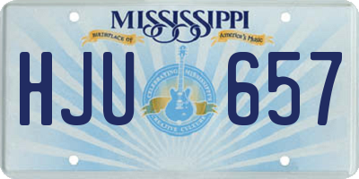 MS license plate HJU657