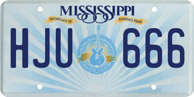 MS license plate HJU666