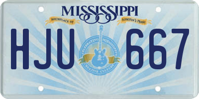 MS license plate HJU667