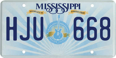 MS license plate HJU668