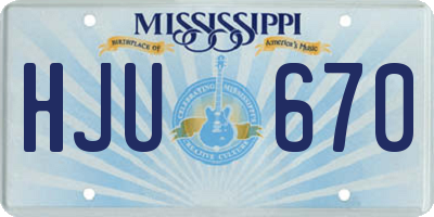 MS license plate HJU670