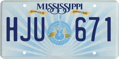 MS license plate HJU671
