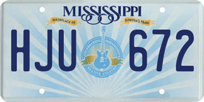 MS license plate HJU672