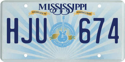MS license plate HJU674