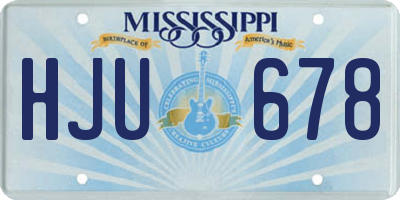 MS license plate HJU678