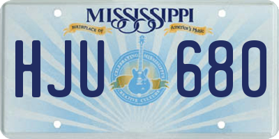 MS license plate HJU680