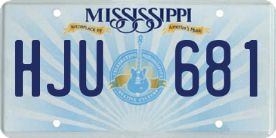 MS license plate HJU681