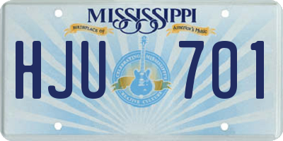 MS license plate HJU701