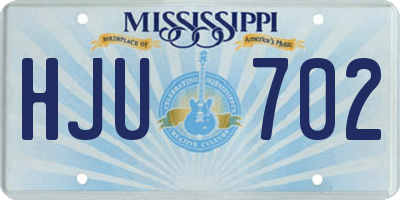 MS license plate HJU702