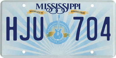 MS license plate HJU704