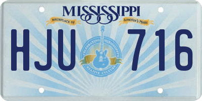 MS license plate HJU716