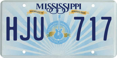 MS license plate HJU717