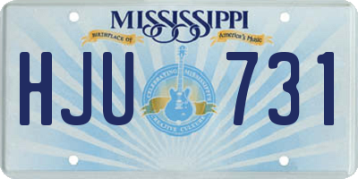 MS license plate HJU731