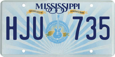 MS license plate HJU735