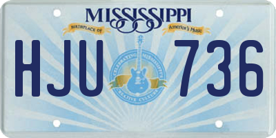 MS license plate HJU736